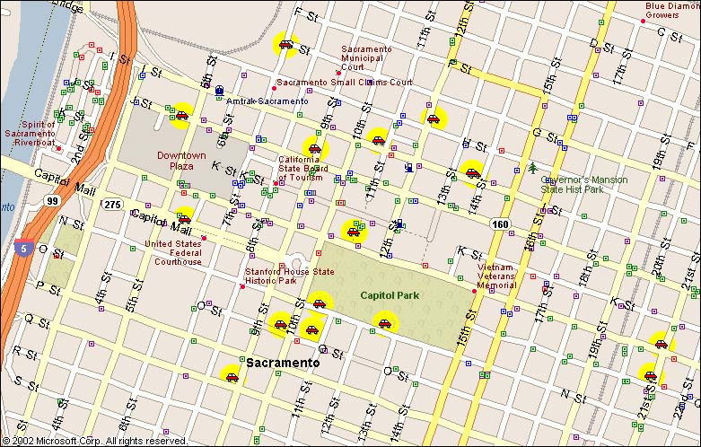 Downtown Sacramento, overall area map