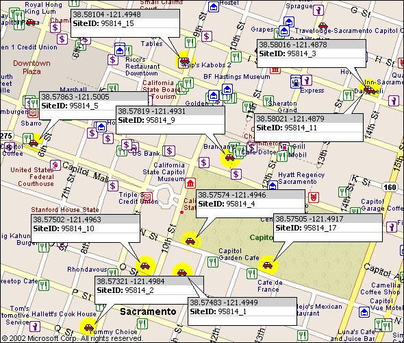 Downtown Sacramento, Central area map