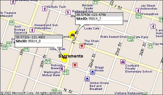 Downtown Sacramento, Eastern area map